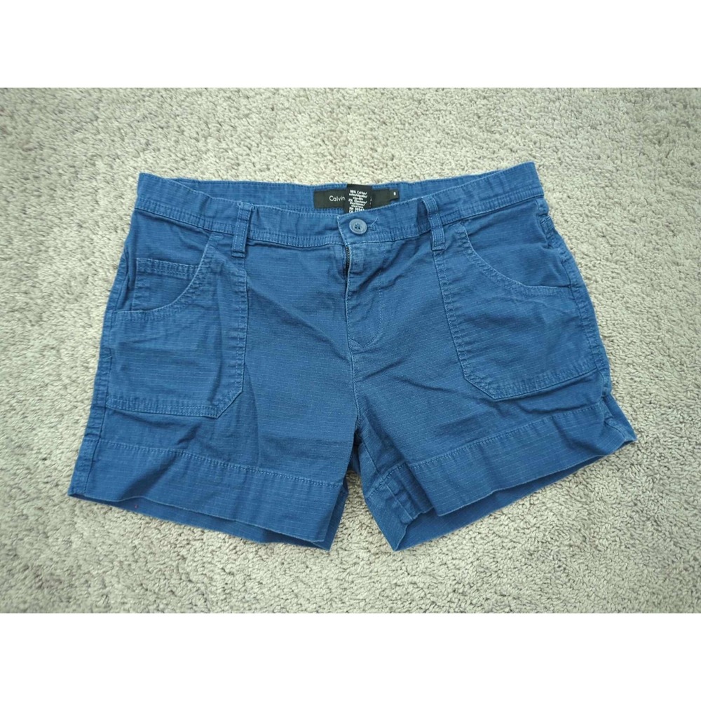 Calvin Klein Shorts Womens 6 Blue Inseam: 4" Low Rise Patch Pockets Casual
